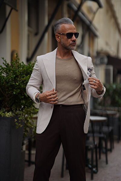 Fc Plus Sarı Yarım Astarlı Ceket - Slim Fit
