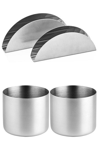 ELEGANCEV Steel Napkin Holder - STICK CANDY Holder -TABLE TOP SET -4 PCS