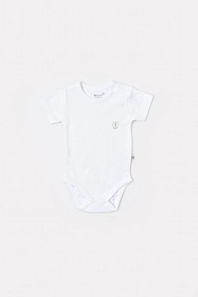 Biorganic White Short Sleeve Baby Organic Body - Gots Certified