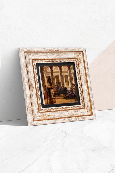 Pinecone Ένας λάτρης της ρωμαϊκής τέχνης Ζωγραφική σε πέτρινο τοίχο Ζωγραφική με κορνίζα Διακόσμηση τοίχου από πέτρα Προσαρμοσμένη τυπωμένη ζωγραφική τοίχου