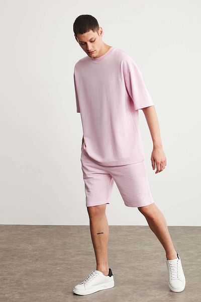 Men pink sweatsuit clearance
