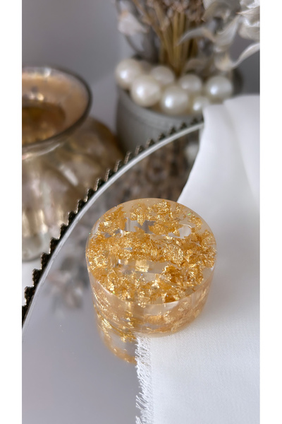 ALYANSHOME Epoksi Gold Varaklı Yüzük Yükseltisi Standı Yüzüklük