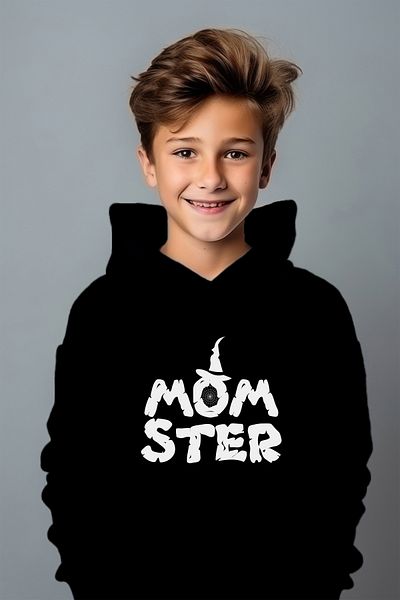 ADABEBEK Суитшърт с принт Mom Ster, свободна кройка и голям размер