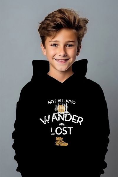 ADABEBEK Суитшърт с щампа Wander Lost и свободна кройка