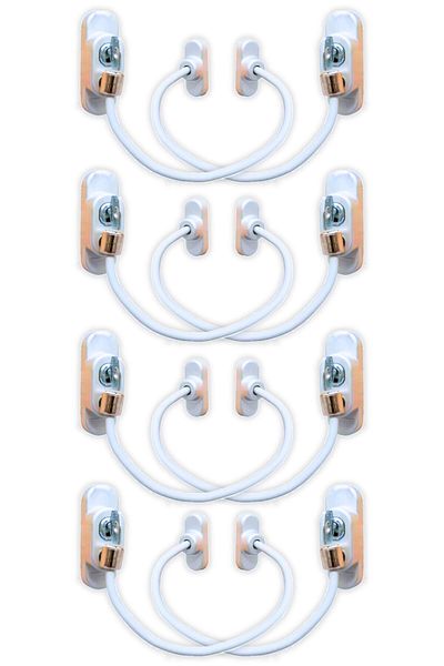 Viselia Keyed Steel Rope Window Child Lock Child Safety Lock 8 Pieces White