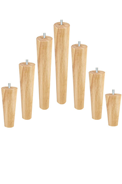 turanahşap Picior conic din lemn - picior de bază, picior de scaun, picior de mobilă, lungime: 14 cm