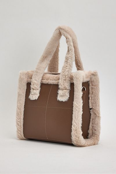 ALTUDA Women's Faux Fur Detailed Tote Bag Chery