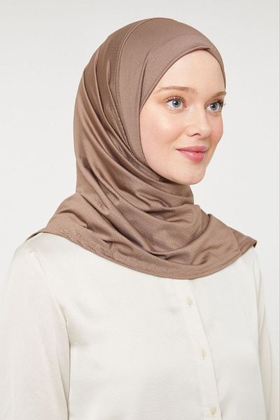 Melodi Scarf Γυναικείο Hijab Πρακτικό Hijab Shawl Milk Coffee