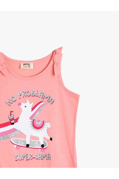 Koton Girl's Pink Printed Undershirt