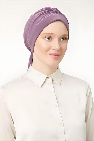 Melodi Scarf Women's Hijab Dubai Back Tie Bonnet Shawl Lilac