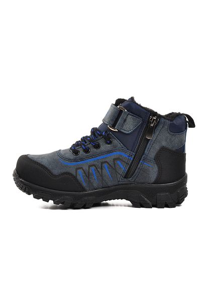 AYAKMOD Μαύρο-Navy Blue Παιδικές Μπότες με Γούνα Εσωτερικά