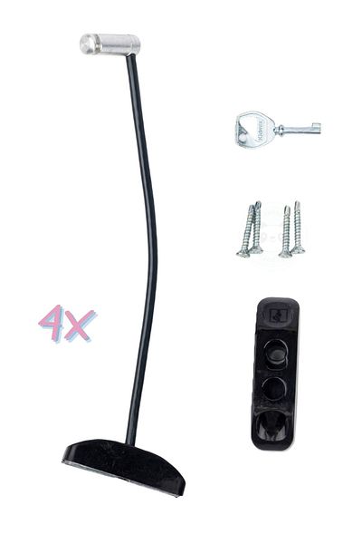 Pandogo Window Lock 4 Pieces Black Door and Window Safety Apparatus Safety Product Lock