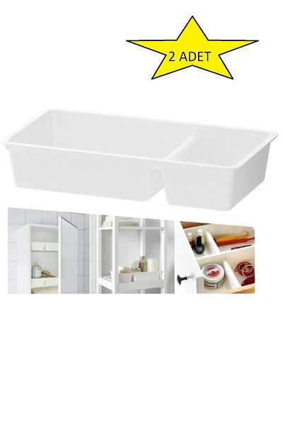 MAKGO Compartmented Drawer Organizer White 2 Pieces