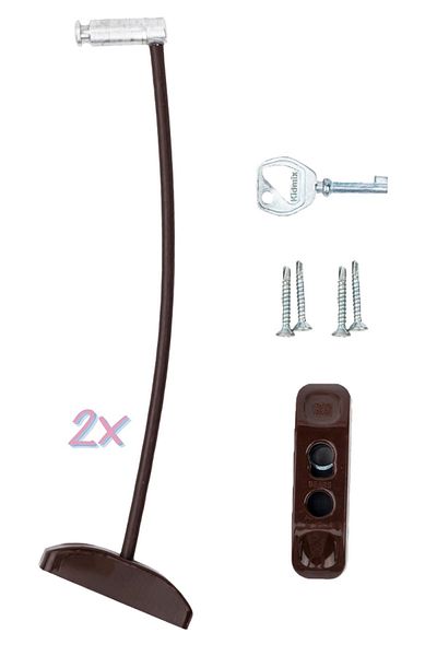 Pandogo Window Lock 2 Pieces Dark Brown Door and Window Safety Apparatus Security Product Lock
