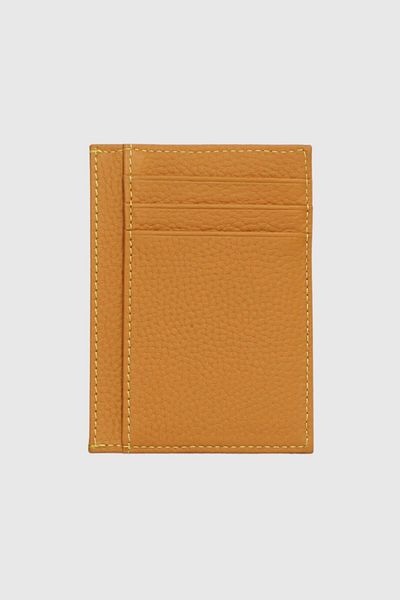 Grande 750 Genuine Leather Slim Card Holder Flother Yellow
