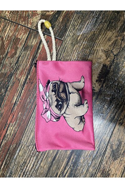 Street Bag حامل قلم مطبوع بنمط كلب لطيف وردي، حقيبة يد، حقيبة قماش مطبوعة، حق...