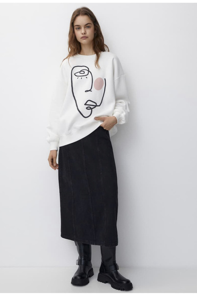 Pisa Art PISA ART FACE PRINTED 2 ΣΥΡΤΑΡΙΑ ΣΤΡΑΓΓΙΣΜΕΝΟ Unisex φούτερ με λαιμόκοψη Oversize0,,