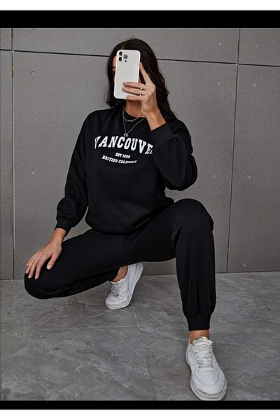 Pisa Art PİSA ART Unisex Printed Crew Neck Oversize Tracksuit