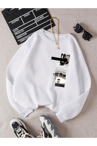 Pisa Art PİSA ART THE PAST IMPRIMAT 2 fire SHARDON Unisex crewgate hanorac supradimensionat0,,