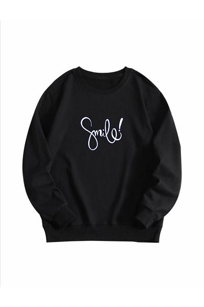 Pisa Art PİSA ART SMILE IMPRIMAT 2 PIECE decolteu crew Sweat oversize PİSA ART