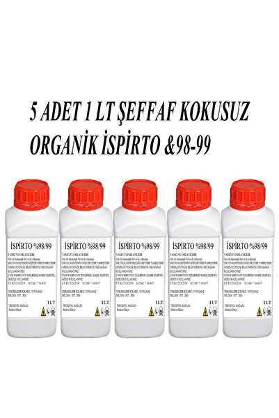 DOLYAK İSPİRTO 1 LT 5 ADET ŞEFFAF KOKUSUZ ORGANİK %99