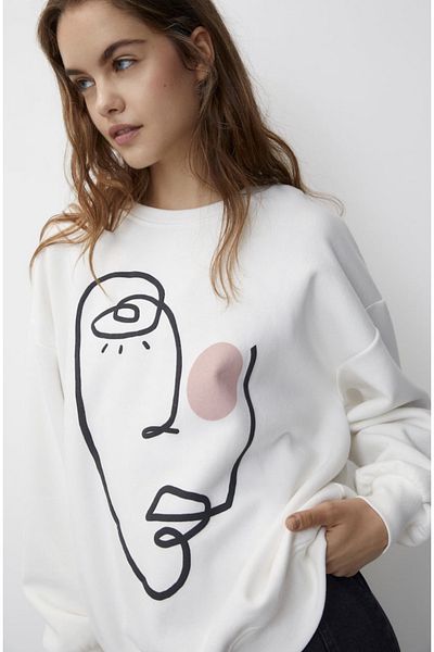 Pisa Art PISA ART FACE PRINTED 2 ΣΥΡΤΑΡΙΑ ΣΤΡΑΓΓΙΣΜΕΝΟ Unisex φούτερ με λαιμόκοψη Oversize0,,