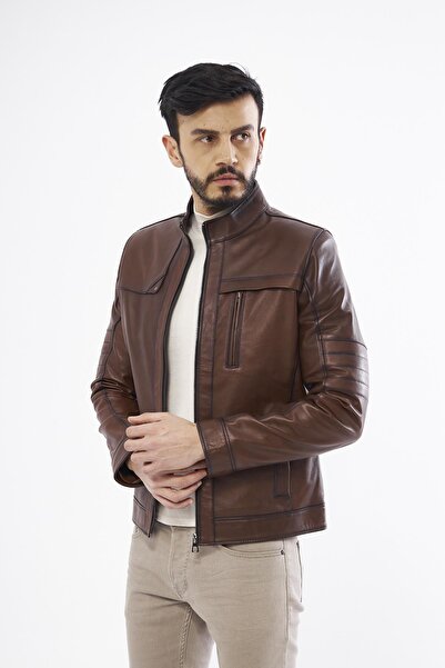 DERİNSS Derinss Der134 Hakiki Deri Erkek Taba Mont