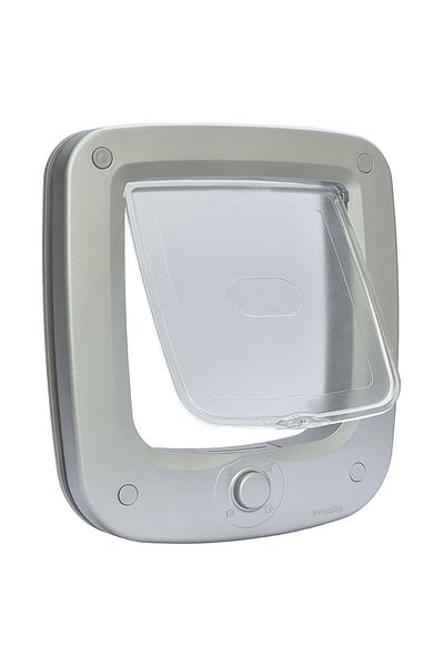 PetZilla Pera Cat - Dog Door 4-Way Gray