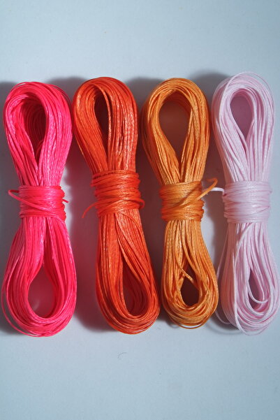 Eskişehir hobi sanat 1 mm 20 Metre 4 Mumlu İp (toplam 80 Metre) Saraç Deri Dikiş Kolye Takı Tasarım Makrome Bileklik Ipi