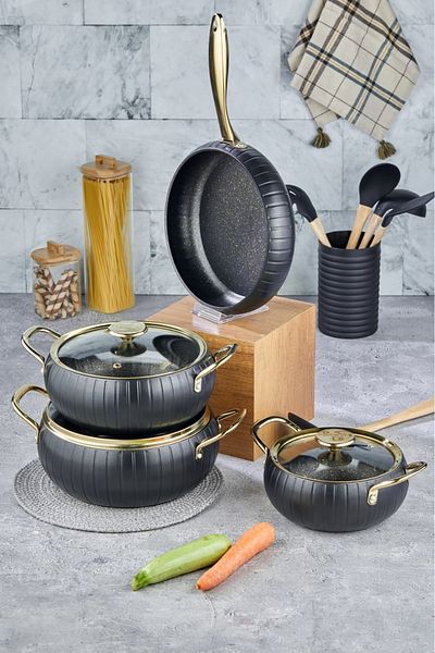 Cooker 7 Piece Granite Pot Pan Set