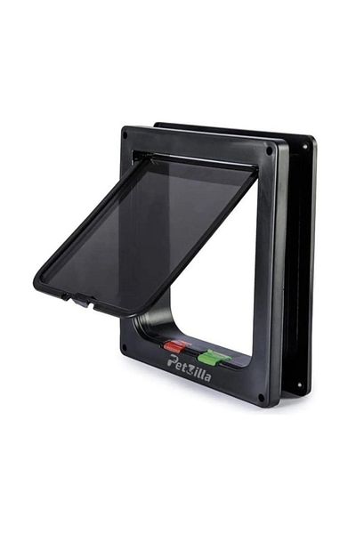PetZilla Nova Cat - Dog Door 4 Way Black