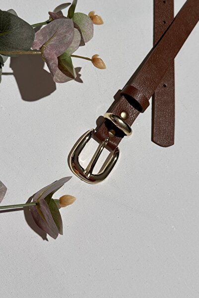 LİA KEMER Curea de damă cu cataramă aurie, curea cu punte metalică, curea pen...