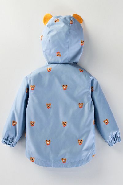 PODIUM GYM NEW SEASON CUTE BEAR COTTON LINED EARED HOODED CHILDREN'S & BABY RAINCOAT JUMPSUIT COAT