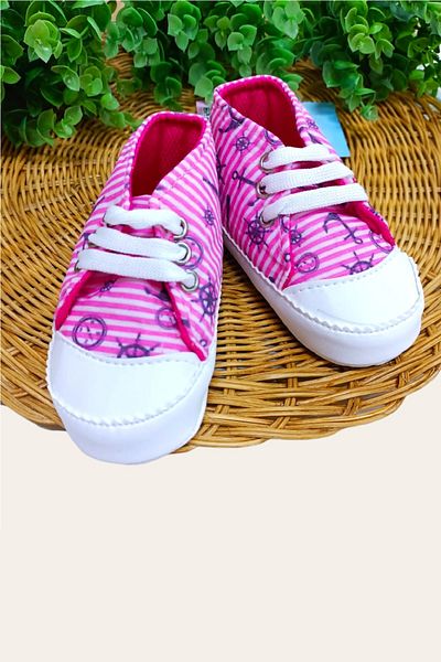 DİNAMİK Baby Shoes Sailor Patterned Converse Model Soft Sole Flat Non-Slip Lux Moccasin Booties