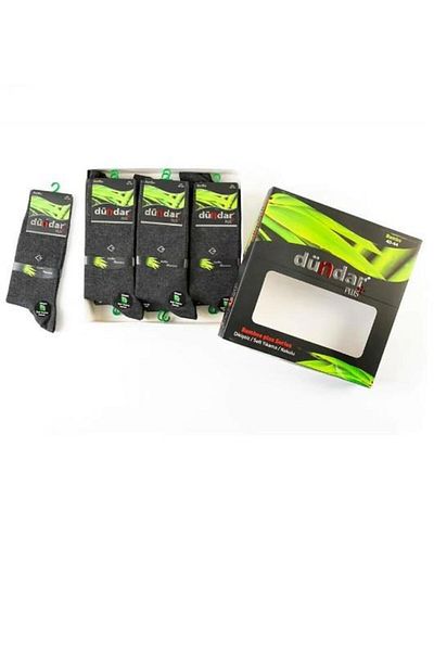 Dündar Çorap Мъжки панталон PLUS BOMBOO LYCRA 4 SEASONS ANTRACITE 6-PIECE 5602