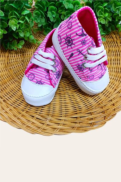 DİNAMİK Baby Shoes Sailor Patterned Converse Model Soft Sole Flat Non-Slip Lux Moccasin Booties