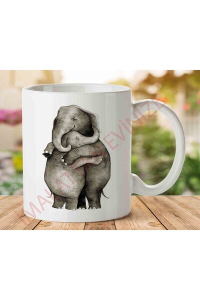 ART HEDİYE كوب مطبوع على الجانبين من Dear Elephants