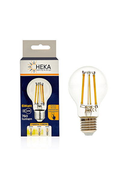 Heka 6 Watt 760Lm 3 Renk Yanabilen E27 Akıllı Ampul - 3000K/4000K/6500K