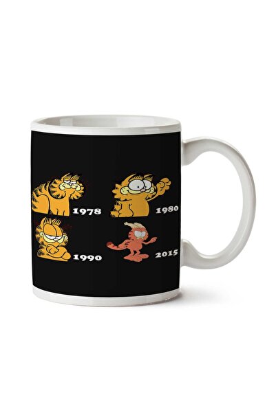 ART HEDİYE كوب R and M Evolution of Garfield مطبوع على الجانبين