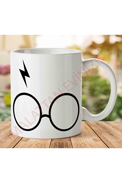 ART HEDİYE 1-1051 HP Black Glasses Two Sided Printed Mug Cup