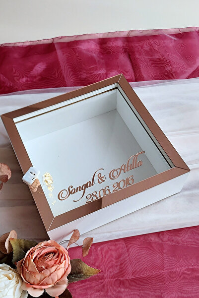 Verda Çerçeve 25x25 εκ. Λευκό-ροζ LED Κουτί τριαντάφυλλων με πλαίσιο μνήμης β...