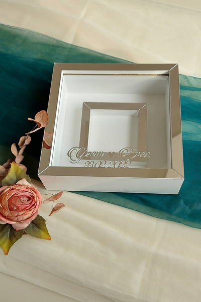 Verda Çerçeve 25x25 cm Photo Section Memory Frame - 6 cm Depth Memory Frame - Name and Date Gift