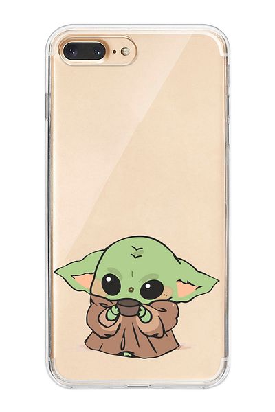 Rupti حافظة هاتف من السيليكون الشفاف بتصميم Baby Yoda متوافقة مع هاتف Iphone 7 Plus / 8 Plus