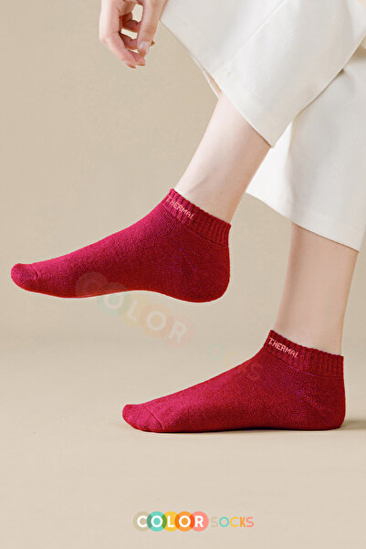 Color Socks 5 Çift Patik Havlu Termal Çorap Seti İçi Polarlı (Isı Emici)