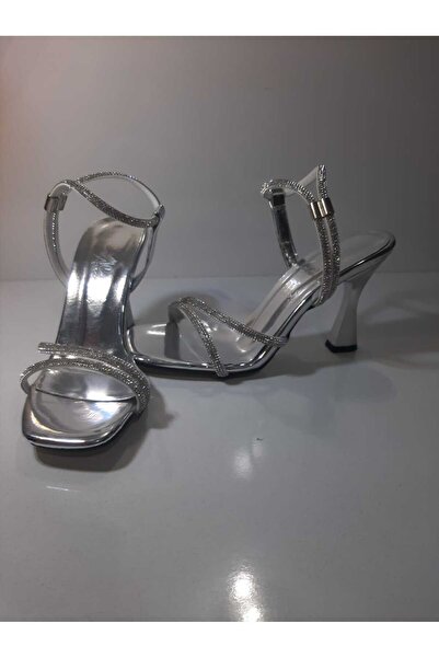 Arıcı Women's Goblet Heel Double Stone Stripe Band Evening Dress Shoes
