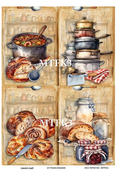 LİNEART LineArt Brass Decopage Paper LA-MTFK3