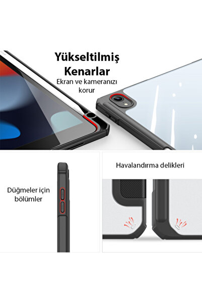Dux Ducis iPad 10.2 2022 Kılıf Toby Series Kalem Yerli Manyetik Kapaklı Kılıf SİYAH