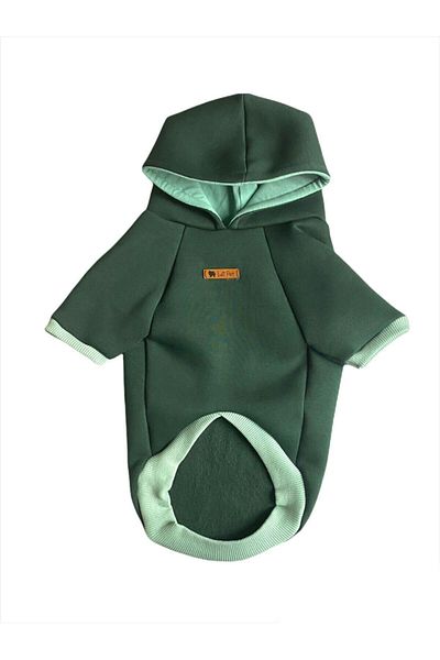 Luli Pet Emerald Fleece Hooded Cat Dog Sweatshirt