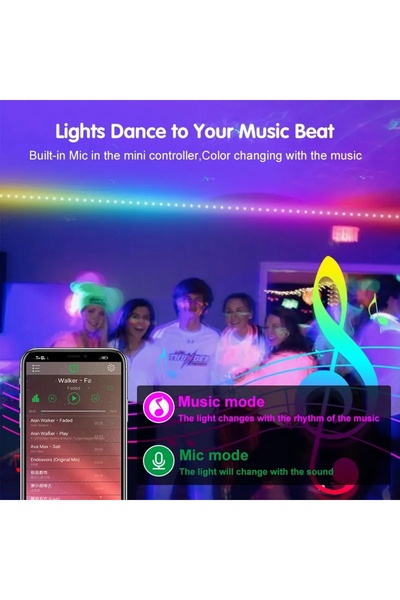 RGB Usb 15m LED ŞERİT Işık RGB 5050 Bluetooth