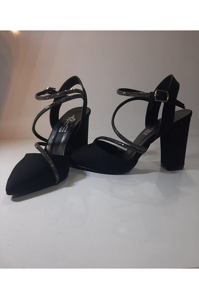 Arıcı Pantofi cu toc de piatră cu trei dungi pentru femei cu toc gros